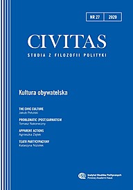 Okładka Civitas.Studia z Filozofii Polityki nr 27/2020