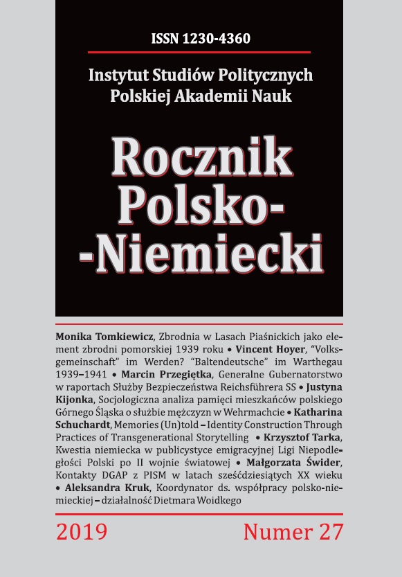 Okładka Rocznika Polsko-Niemieckiego nr 27