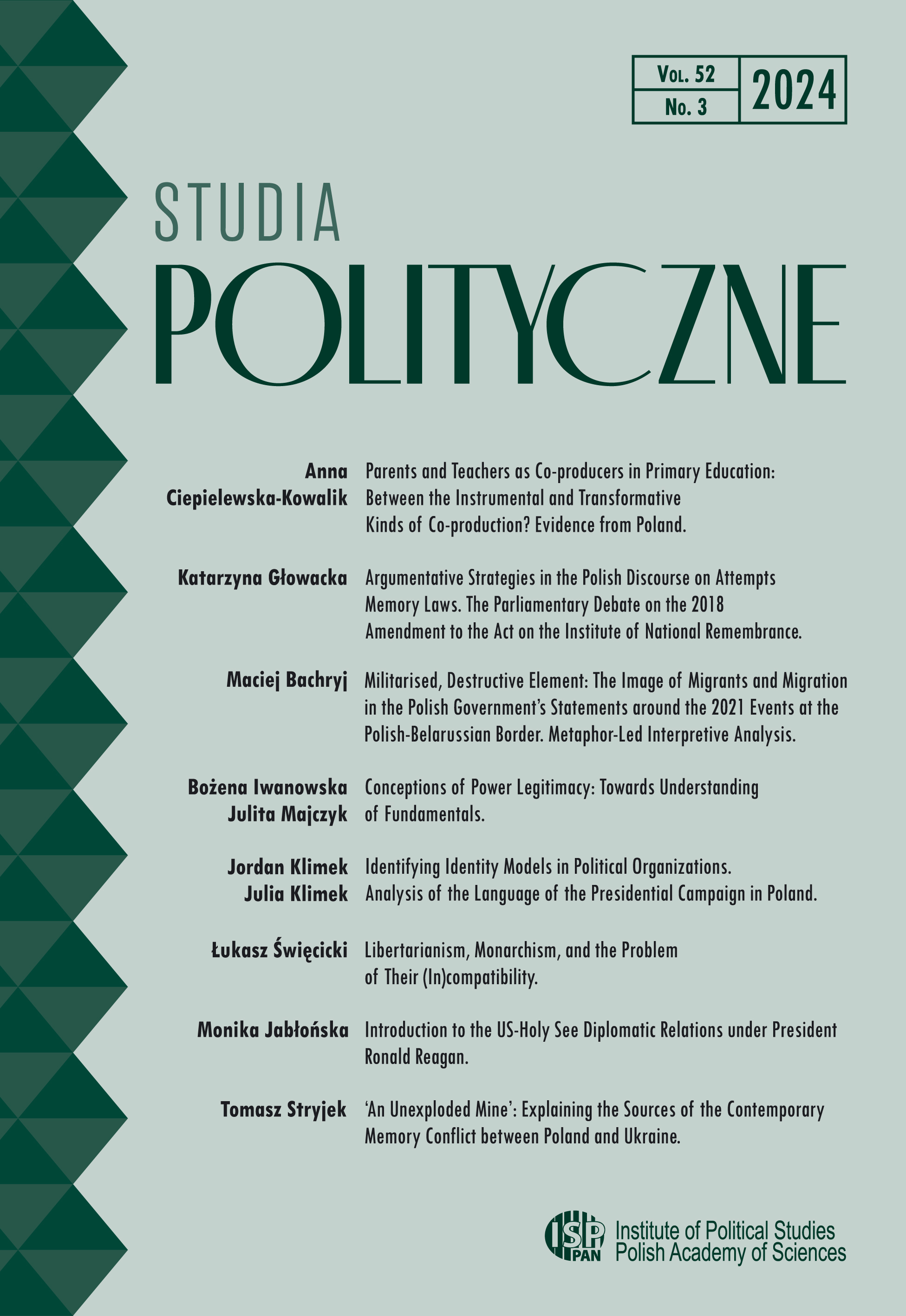 Cover of SP 2024 vol. 52, no. 3 (special issue in English)