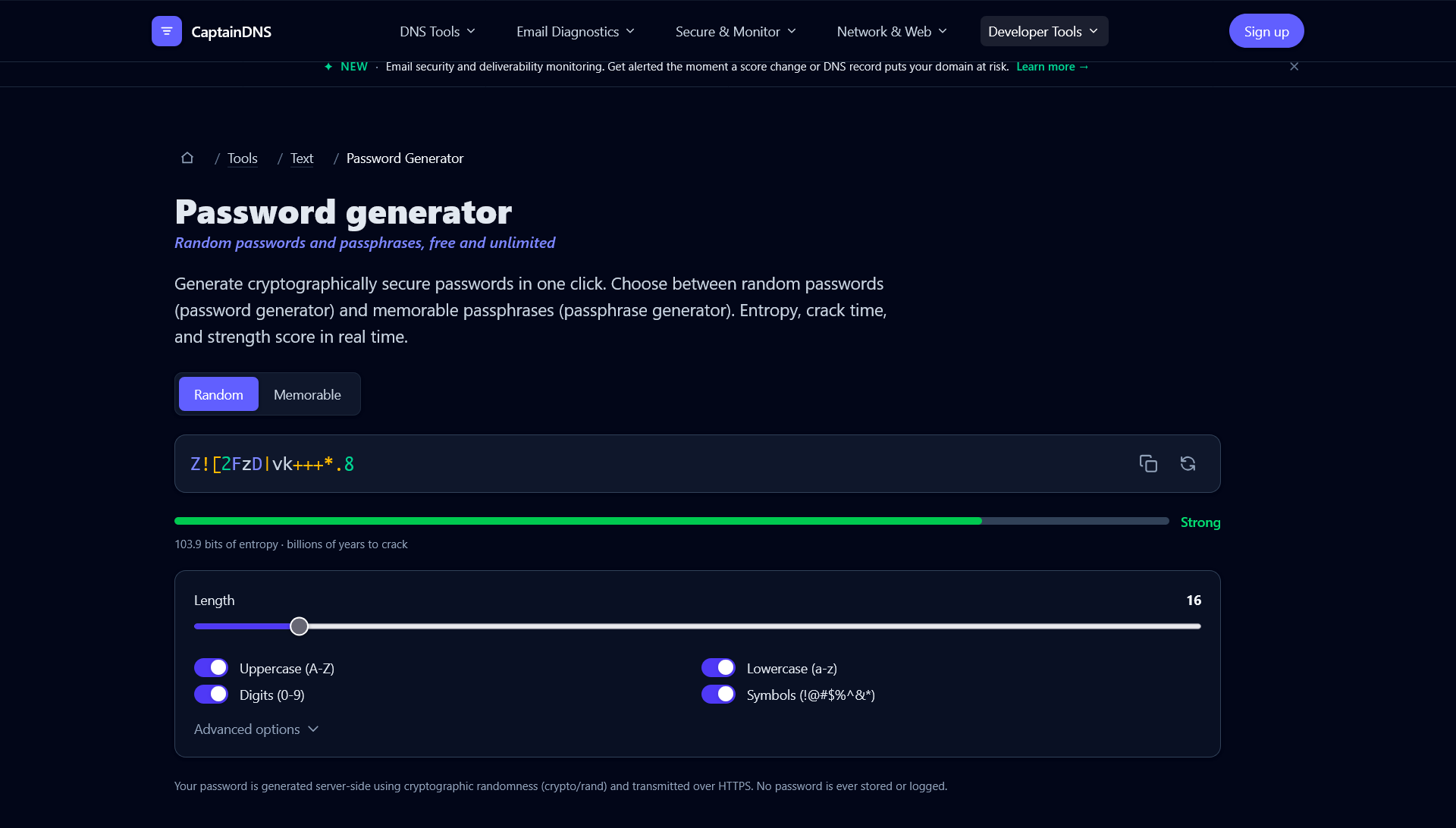 Random Password/Passphrase Generator Online